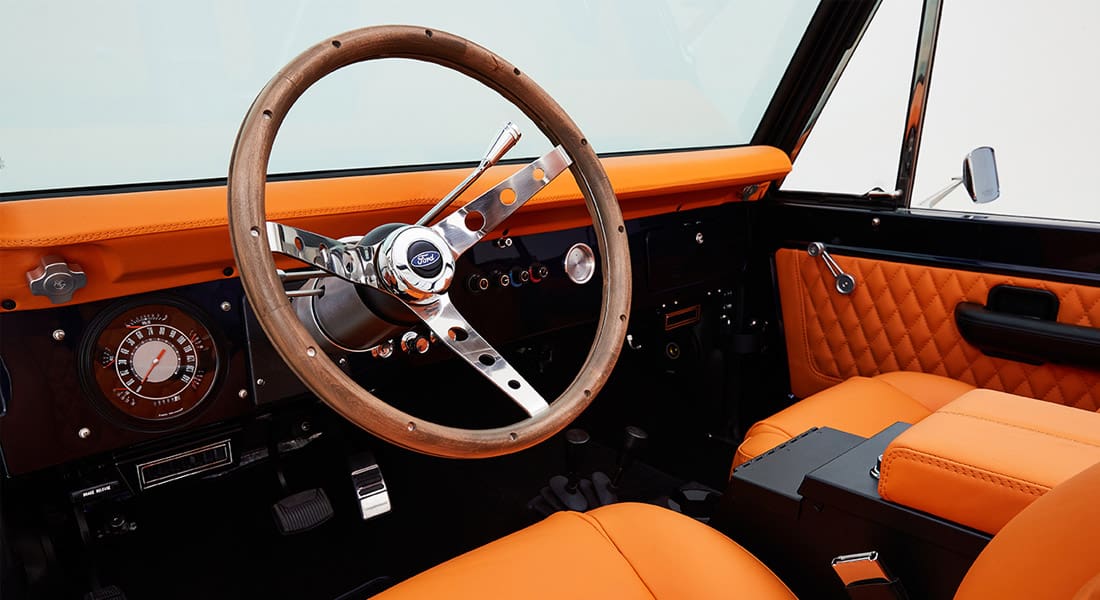 1974 Classic Ford Broncos Coyote Series Alys Beach with Orange Interior and black soft top