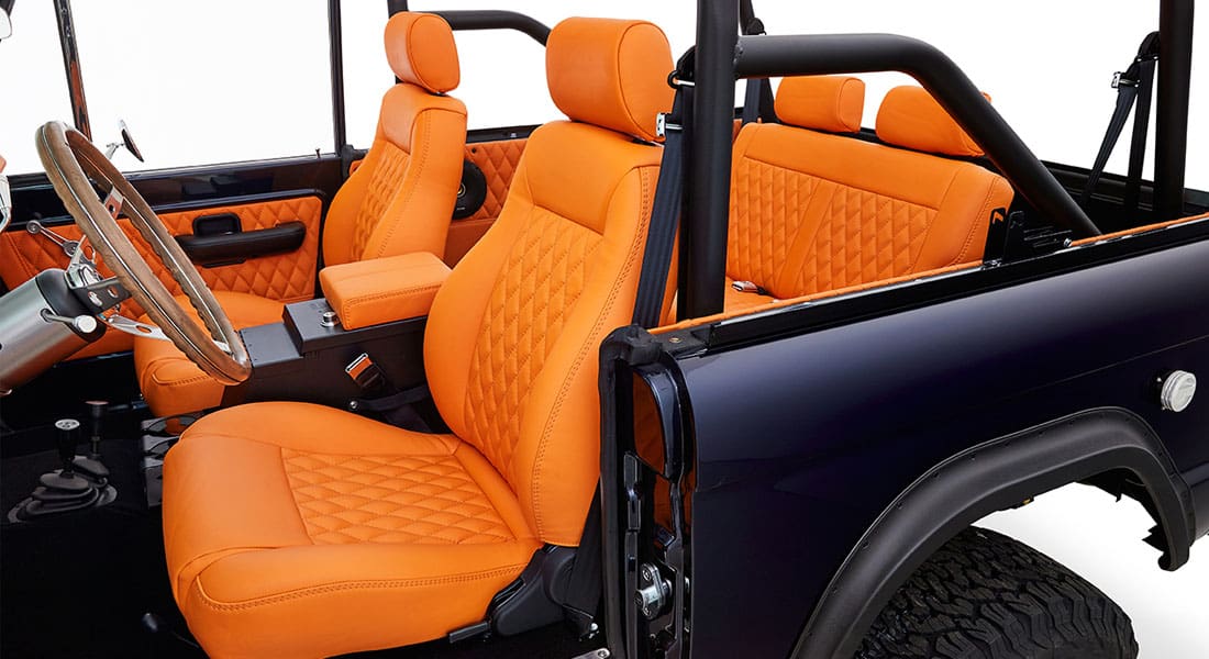 1974 Classic Ford Broncos Coyote Series Alys Beach with Orange Interior and black soft top