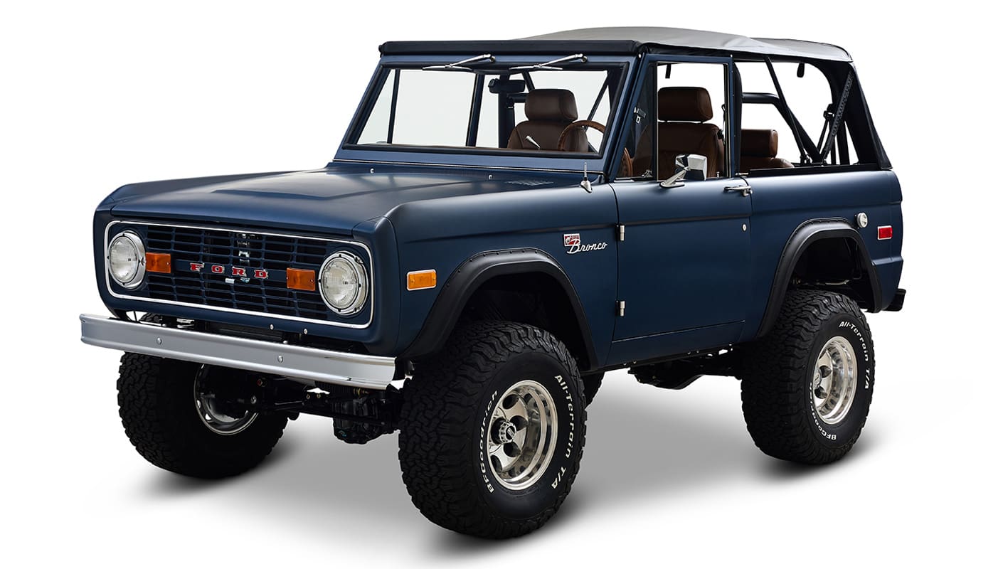 Ford Bronco 1970 Matte Blue 302 Series with Black Soft Top