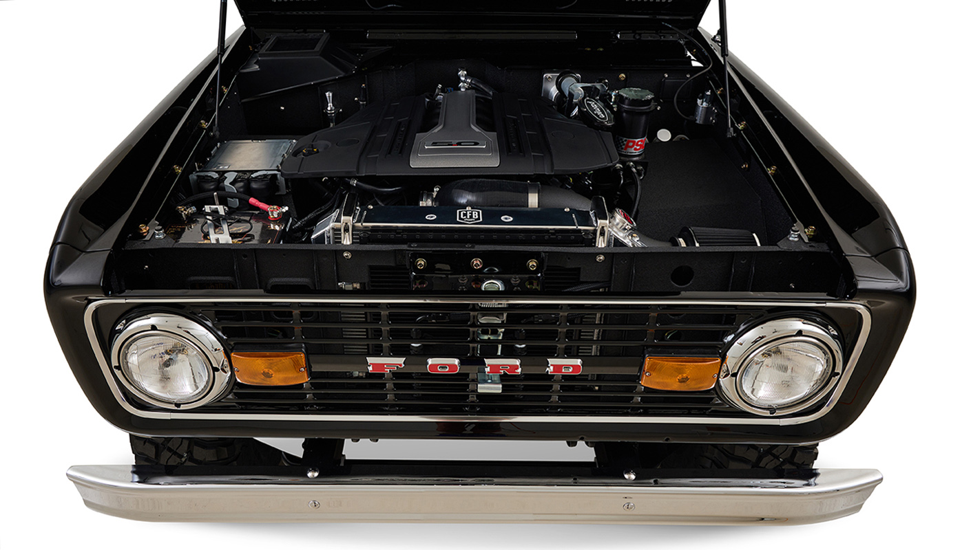 Ford Bronco 1972 Black Coyote Series with Custom Interior Engine