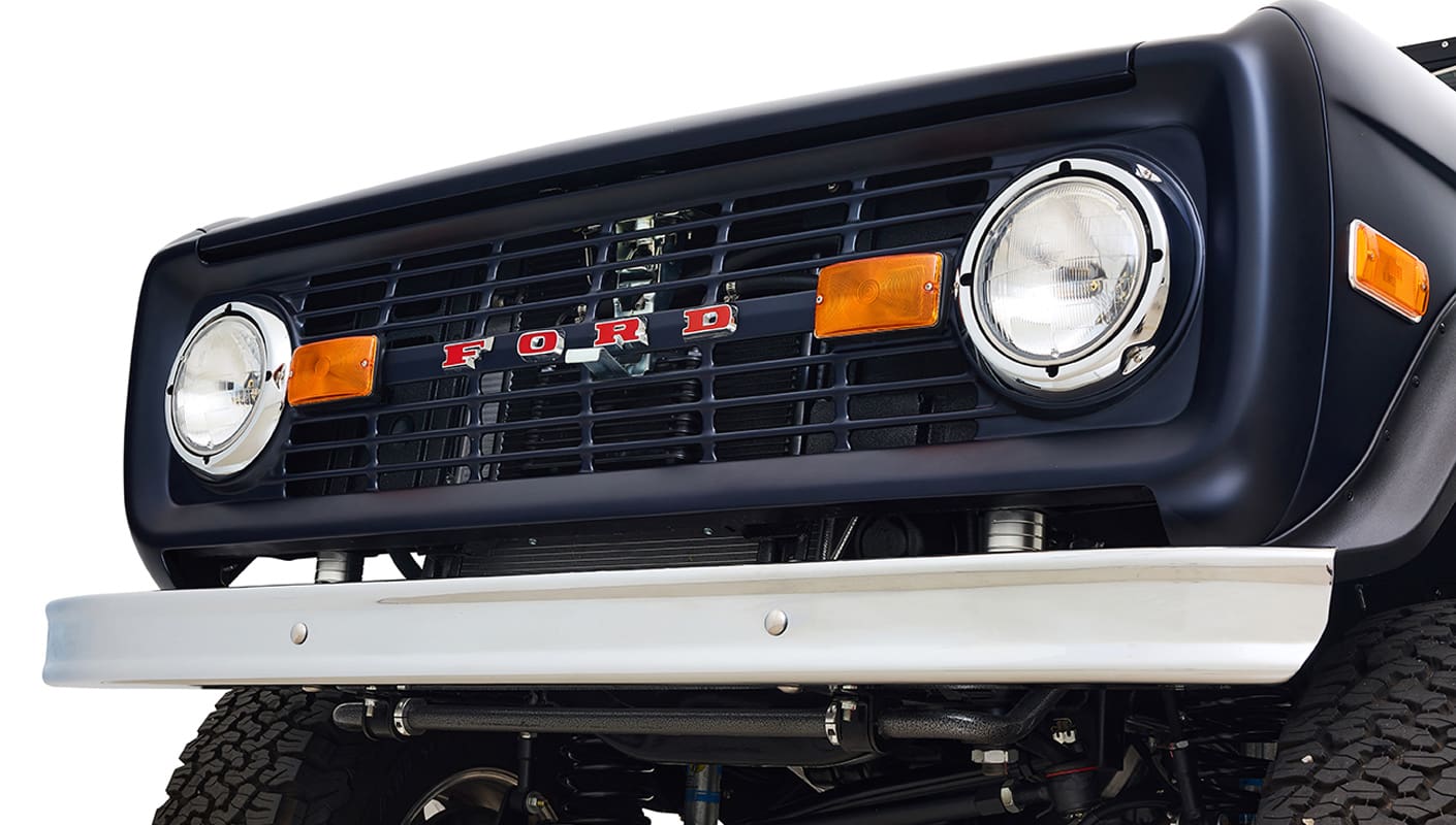 \Ford Bronco 1972 Matte Navy Coyote Series with Custom Orange Rolls Royce Interior
