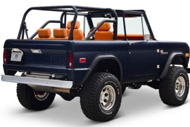 Ford Bronco 1972 Matte Navy Coyote Series with Custom Orange Rolls Royce Interior