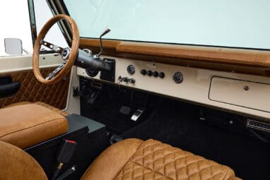 Ford Bronco 1973 Harvest Moon Coyote Series with Custom Whiskey Leather Diamond Stitch Interior