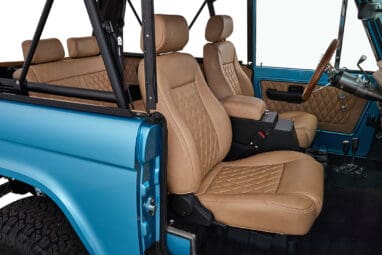 Ford Bronco 1974 Ocean Blue with Tan Soft Top Custom Leather Interior