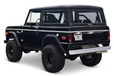 Ford Bronco 1970 in Black with Black bedlined hard top with custom straight stitch interior