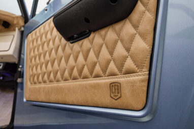1966 Brittany Blue Classic Ford Bronco with Custom diamond stitch leather interior