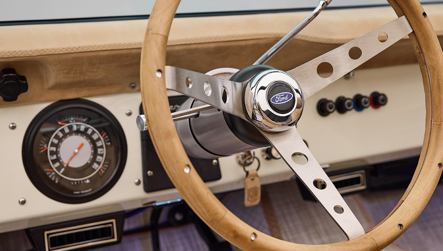 Custom Ford wooden steering wheel