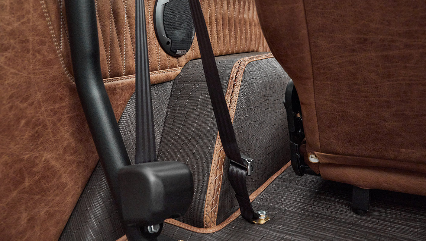 Moccasin leather diamond stitch custom interior