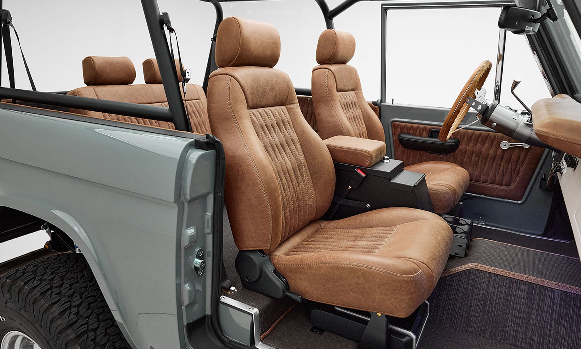 Moccasin leather diamond stitch custom interior