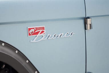 1976 Ford Bronco in Brittany Blue with broncoemblem