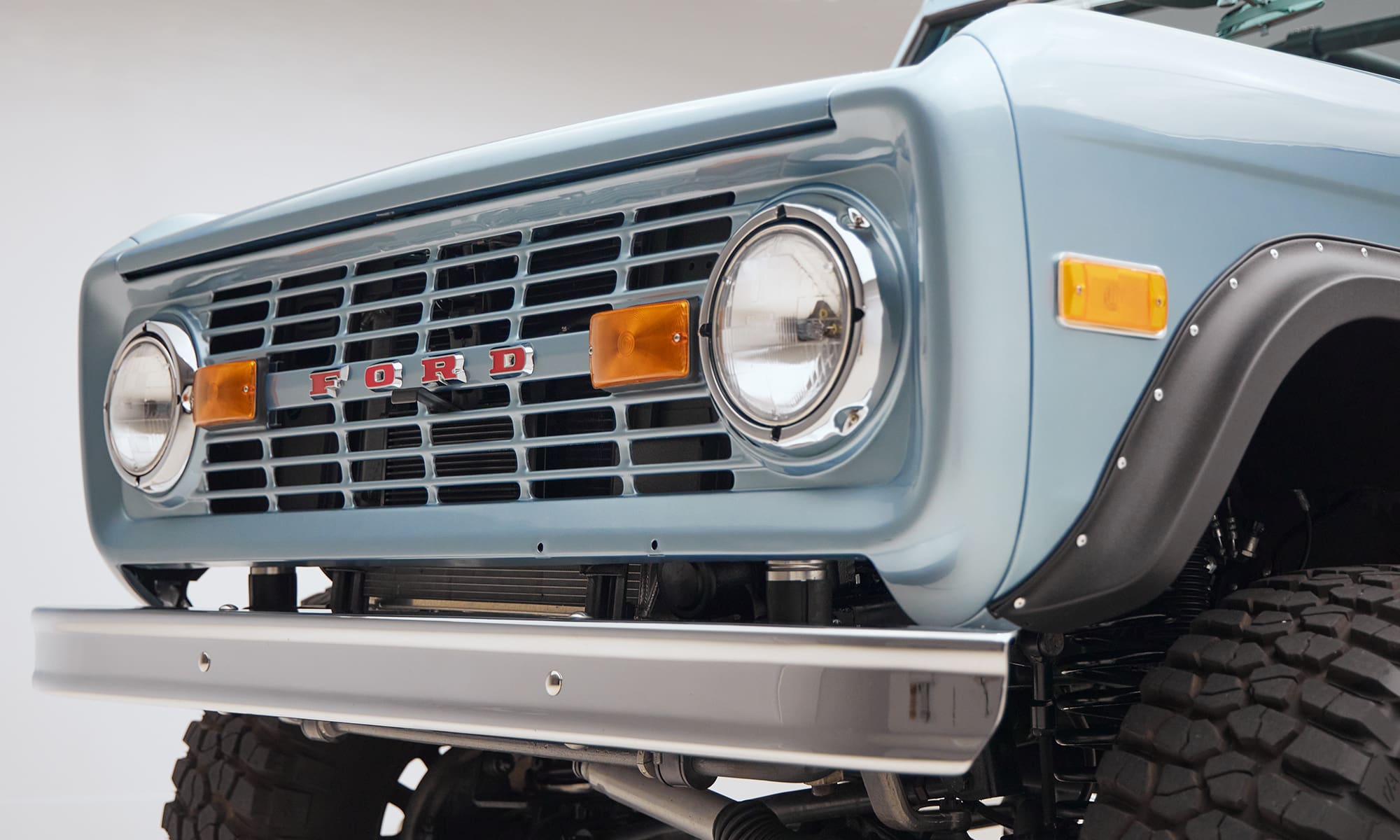 1976 Ford Bronco in Brittany Blue front grill video