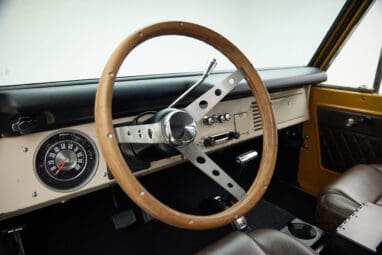 1966 classic ford bronco in goldenrod patina paint wood steering wheel