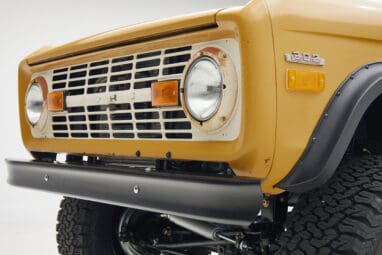 1966 classic ford bronco in goldenrod patina paint grill