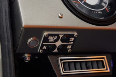 1972 classic ford bronco in matte silver with orange leather interior transfer case