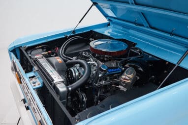 1970 classic ford bronco 302 series in heritage blue over whiskey leather