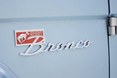 1973 brittany blue 302 series with gray leather logo