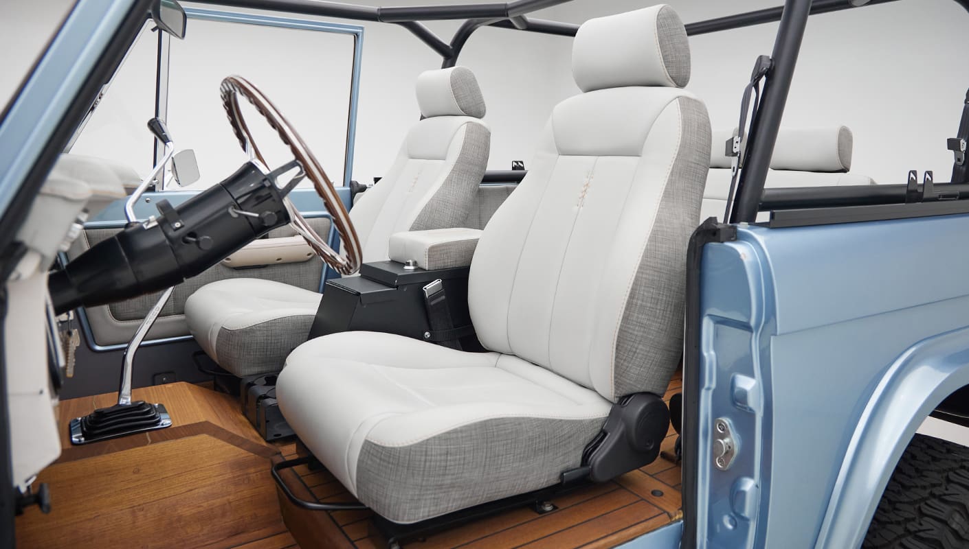 1973 brittany blue 302 series with gray leather driver seat