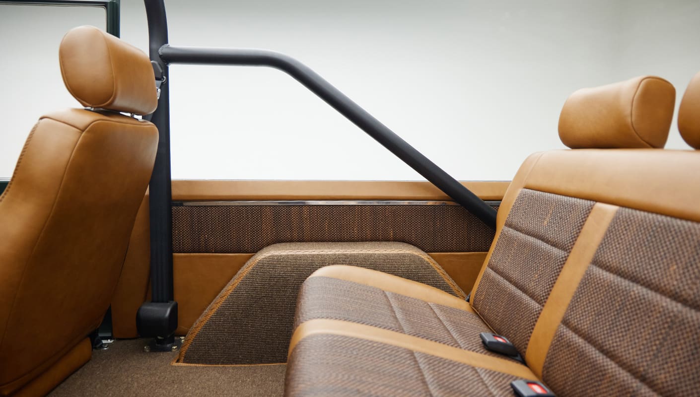 1973 classic ford bronco in highland green rear interior panel
