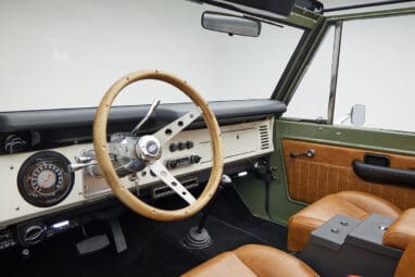 1976 classic ford bronco in boxwood green with ball glove leather steering whel
