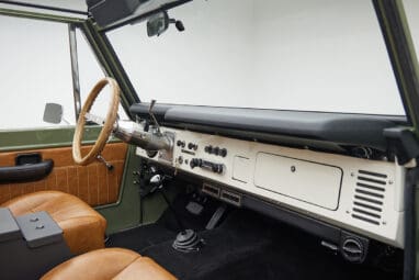 1976 classic ford bronco in boxwood green with ball glove leather dash