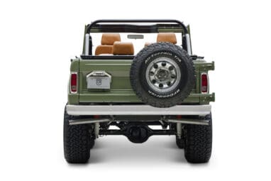 1976 classic ford bronco in boxwood green with ball glove leather rear end
