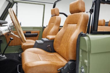 1976 classic ford bronco in boxwood green with ball glove leather driver seat