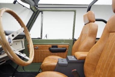 1976 classic ford bronco in boxwood green with ball glove leather interior