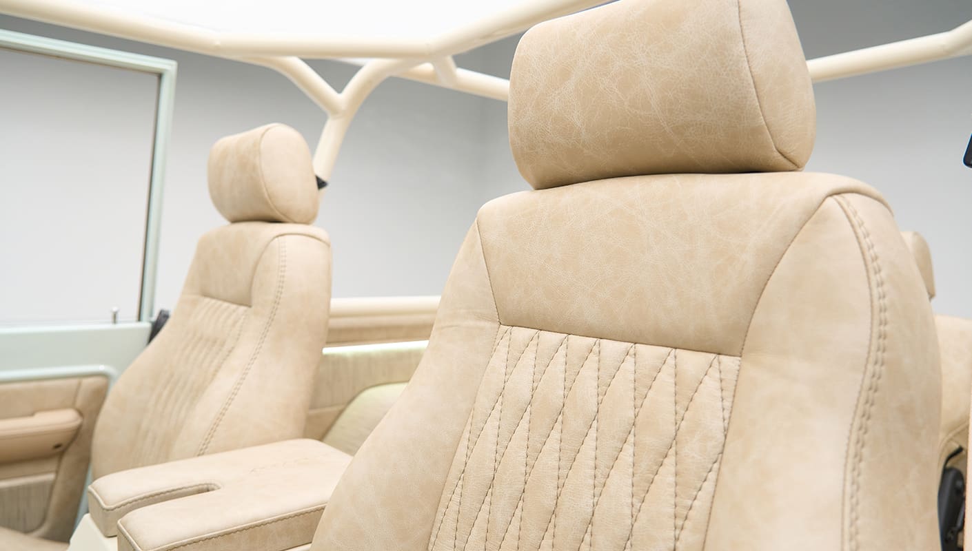 White Diamond Stitch Leather